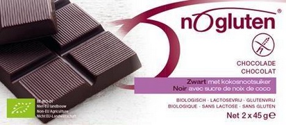 Nogluten chocolade reep zwart bio 2 x 45g